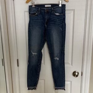 Flying Monkey Distressed Dark Blue Skinny Ankle Length Jeans